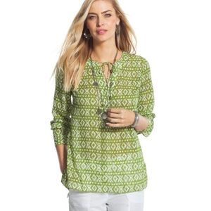 Chico’s Graphic Ikat Peasant top
